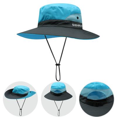 China Latest 2021 Summer Female Casual Wide Brim Bucket Hats Embroidered Fishing Sun Hats Nylon Casual Bucket Hat One Piece for sale