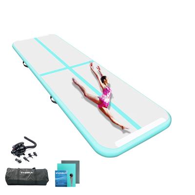 China 3M Inflatable Air Track Mat Gymnastics Tumbling Mint Green Gym Equipment Airtrack Floor Fitness Matt for Indoor Outdoor en venta