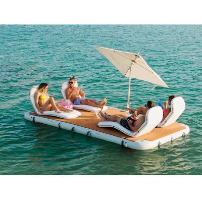 Китай Swimming Water Island Inflatable Floating Platform Jet Ski Dock Mat DWF Material продается