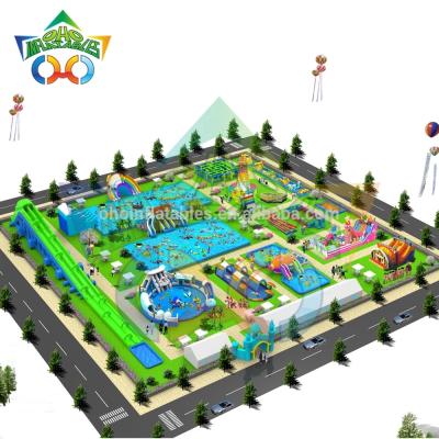 China Water park inflatable water slide commercial inflatable play pool inflatable water parks suppliers for sale