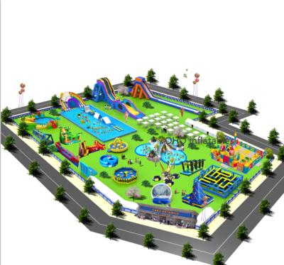 China Summer Ground Water Park Frame Pool Inflatable Water Park On Land OH1-503 en venta