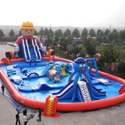 China OHO Inflatable Ground Water Park Building OH1-123 3 Years Warranty  0.9mm PVC Tarpaulin for sale