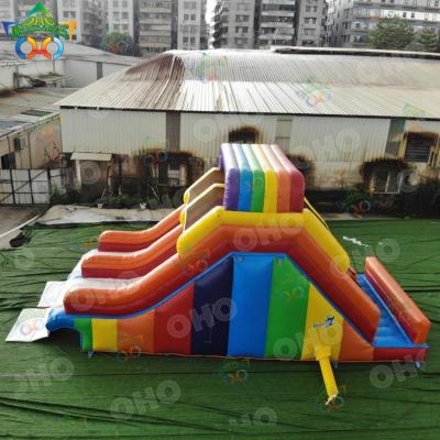 China OHO Double Lane Inflatable Water Slide For Swimming Pool Water OH6-007-2 for sale