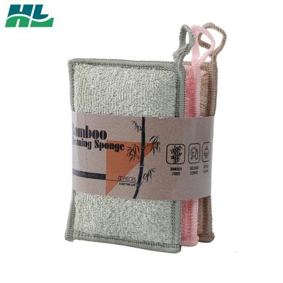 China Sustainable Factory Wholesale Multi Set Sponge Kitchen Cleaning Double Side Damboo Cleaning Sponge for sale