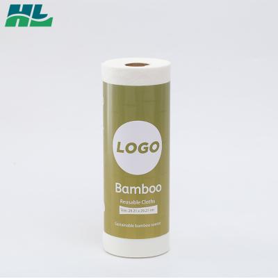 China 2022 New Design Sustainable Fiber Paper Towel Kitchen Towel Biodegradable Reusable Bamboo Paper for sale