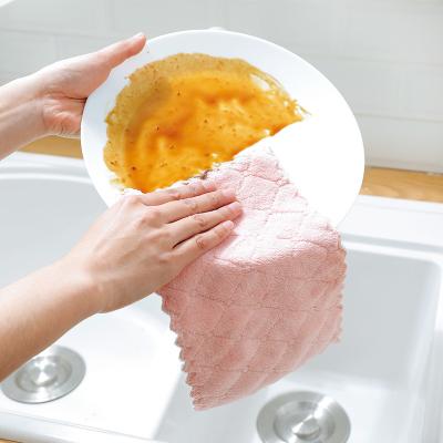 China Kitchen Viable Absorbent Home Wash Microfiber Dish Cloth Dish Cleaning Towel for sale