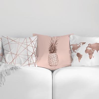 China Viable Rose Gold Powder Peach Skin Pillowcase Pillows Covers Sofa Waist Car Seat Cushion Cover Home Decor for sale