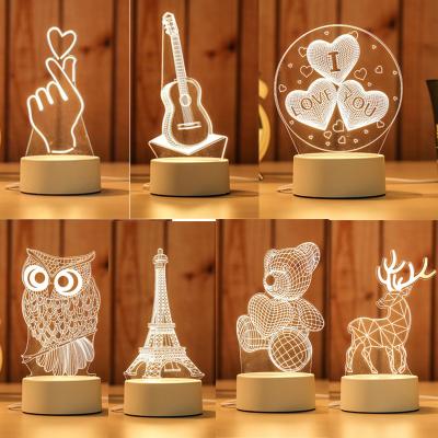 China New Modern Creative Custom Logo Corporate Gift LED Holiday Event Light 3D Night Light 3D Night Light for sale