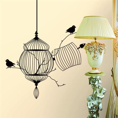 China Modern Carved Birdcage Wall Stickers PVC Wall Stickers Kids Room Home Decor for sale