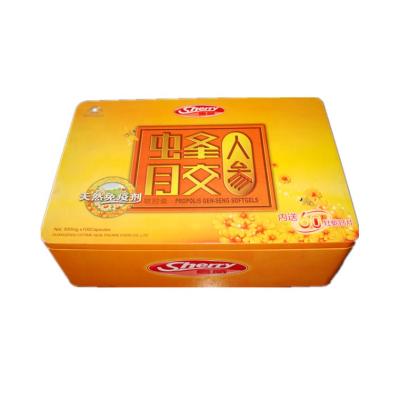 China Recyclable Food Grade Packaging Rectangular Metal Tin Can For Health Products for sale