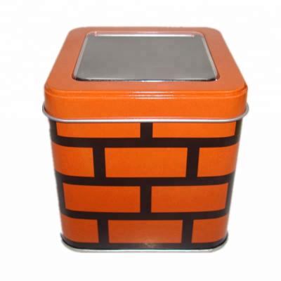 China Square Watch Metal Gift Tin Box With Window for sale