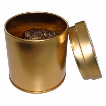 China Tin metal tea canister GQ-001-1 round black tin metal tea canister for sale