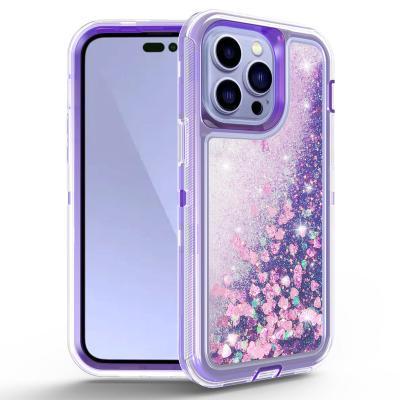 China Shockproof For Iphone 15 Max Sparkle Floating Liquid Quicksand Bling Full Glitter Sparkle Shockproof Cell Phone Filter Frames for sale