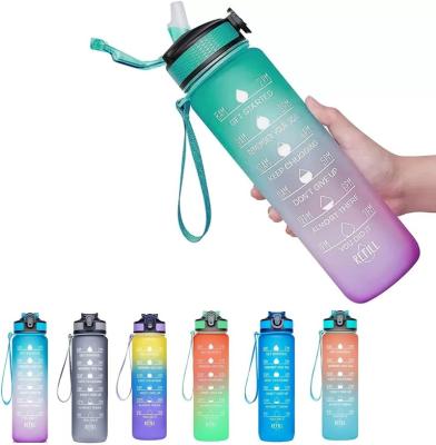 China 1000ml Large Capacity Sustainable Plastic Water Bottle Tritan Fitness Sports Leakproof BPA Free Portable Water Jug for sale