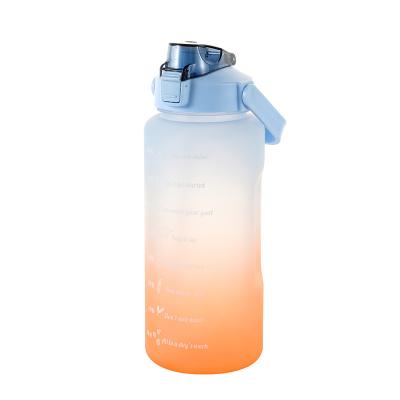 China Sustainable Outdoor large capacity frosted water bottle straw 2000ml sports kettle with lid for sale