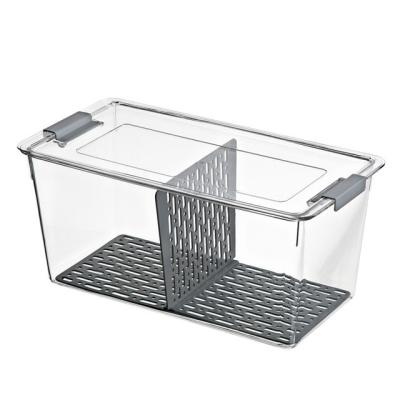 China Viable Transparent Kitchen Clear Storage Boxes, Plastic Keep Fresh Food Refrigerator Storage Box for sale