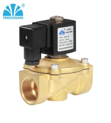 China YONGCHUANG low pressure general brass solenoid valve24v for water air gas for sale