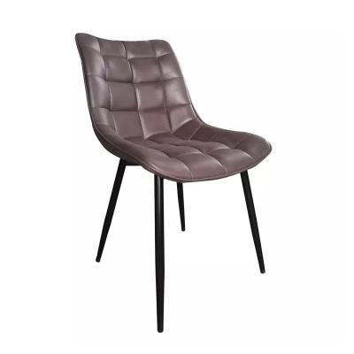 China ISO9001 Aging Resistance Chrome Metal Dining Chair Leather Dining Room Chairs for sale