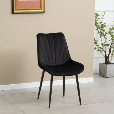 China Anti Skid Mute Black Cushioned Dining Chairs Indoor Dining Chairs Removable Cover for sale