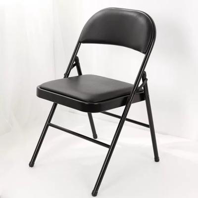 China Heavy Duty black Outdoor Metal Folding Chairs For Wedding 78cm height Anti Wear for sale