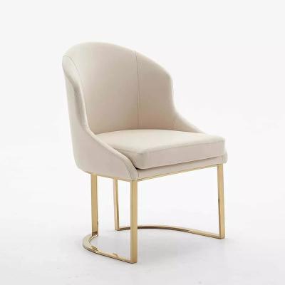 China Luxe gouden poten stof moderne metalen eetkamerstoelen veelkleurig Te koop