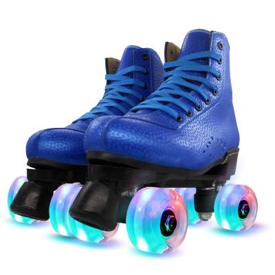 China PU Customize Wholesale Professional Sports Roller Skates Double Row Roller Skates Flashing Wheels for sale