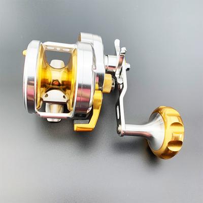 China Clicker System For Action Adjusting WSF06 Full Metal Drag Power 13kg Heavy Weight Sea Fishing Reel 8+1BB Wheel Slow Baiting Trolling Reel for sale