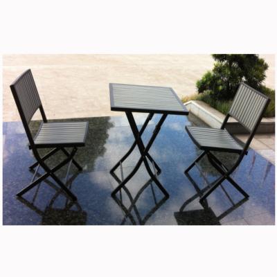 China Wholesale 3 Piece Bistro Weather Outdoor Furniture Factory Plastic Wood Set PS Board Where Patio Set Garden Furniture Set for sale