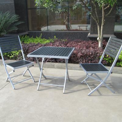 China Factory Outdoor Export Weather Furniture Wholesale Plastic Wood 3 Piece Bistro Set PS Board Patio Set Garden Furniture Set for sale