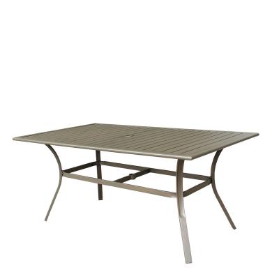 China Waterproof Metal Slat Outdoor Furniture Patio Table For Dining And Conversation for sale