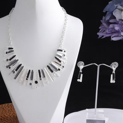 China SophiaXuan Wholesale New Trendy Design Bridal Geometric Women Silver Jewelry Set Necklace Sets Mother's Day Gift Indian Wedding Jewelry Sets for sale