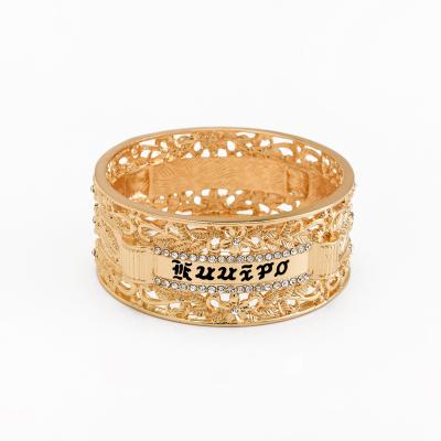 China Hawaiian Exquisite Luxury Rhinestone Cut Out Unique Design Style Hawaiian Bangle Bracelet For Unisex for sale