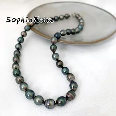 China Wholesale 9MM Hawaiian Freshwater Pearl Ball Necklace Chained Thin Pure Hawaiian Pearl 12MM Colorful Pearl Necklace for sale