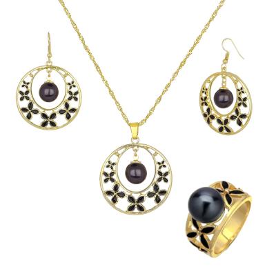 China SophiaXuan Charm Wedding Engagement Jewelry Set Black Hawaiian Bead Around Women Jewelry Pendant Set for sale