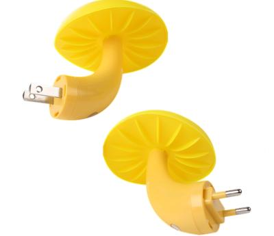 China 2021 Modern Hot New Product Light Yellow LED Mini Wall Plug Night Mushroom Lamp For Baby Bedroom for sale