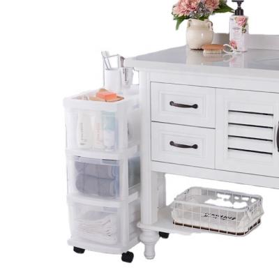 China Sustainable Customized Stackable 3 Drawers Clothes Storage Drawer With Wheel for sale