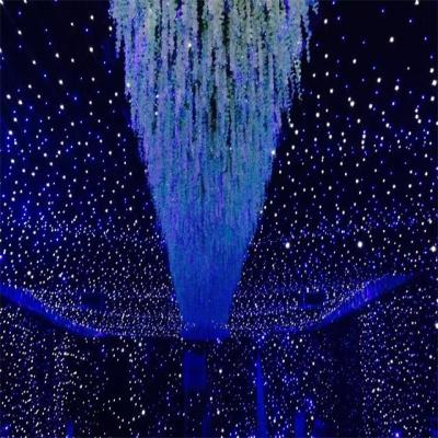 China Double Deck Fire Retardant Velvet Led Star Curtain For Stage House Party Backdrop Ceiling Decorations for sale