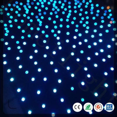 China Double Deck Velvet 4*6m Fireproof Background Glitter Wall For DJ Nightclub Stage Backdrop LED RGB Starlit Effect Curtain for sale