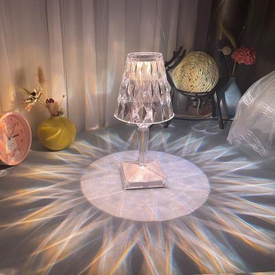 China Modern Touch Table Lamp LED Table Lamp Battery Operated Rechargeable Cordless Wireless Crystal Lights For Bar for sale