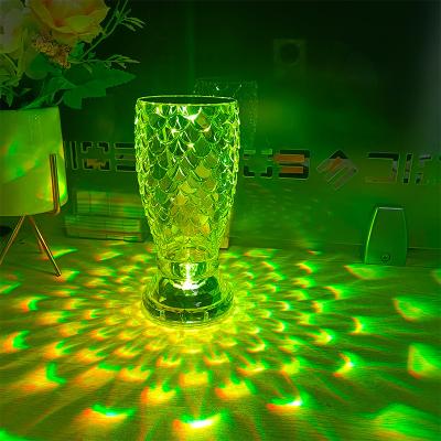 China Modern Home Decor Peafowl Crystal Table Lamp 16 Colors Wireless Charger Diamond Hotel Bedside Desk Lamp RGB Touch Lamp Restaurant for sale