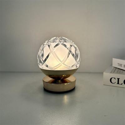 China Modern Modern Home Decoration Football Table Lamps Touch Crystal Desk Lamp Bedside LED Table Lights for Living Room for sale