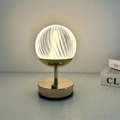 China Modern Luxury Modern Home Decor Bead LED Table Lamps USB Charging Crystal Table Lamp Cordless Desk Lights For Bedroom for sale