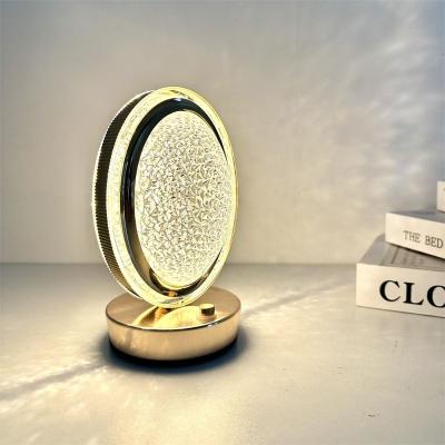 China Modern European Restaurant Modern Design Hotel Decoration LED Table Light Dimmable Rechargeable Crystal Table Lamp for sale