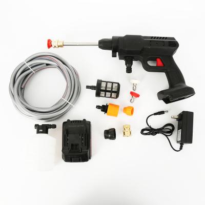 China 21V Car Wash Water Gun Electric Battery Power High Pressure Foam Wash Gun Cordless Car Wash Gun for Station washing for sale