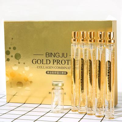 China Wholesale Gold Anti Aging Thread Trimming Collagen Care Fface Lift Facial Line Anti Wrinkle Gold Protein Peptide Lift Thread For Sale for sale