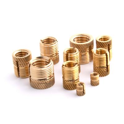 China Heavy Industry Slotted Brass Embedded Expansion Nut DPLK M3 Cold Pressed M4 Knurled Copper Nuts for sale