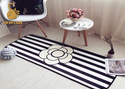 China Black White Water Absorbing Floor Mats / Living Room Area Rugs Contemporary Style for sale