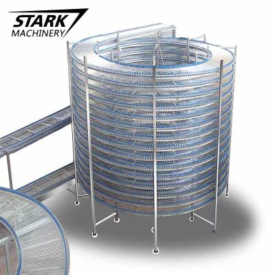 China Heat resistant flexible spiral screw conveyor for bread pizza food cooling conveyor for sale