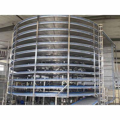 China Heat Resistant Spiral Conveyor Belt Spiral Gravity Roller Conveyor Cooling Tower High Quality Conveyor for sale