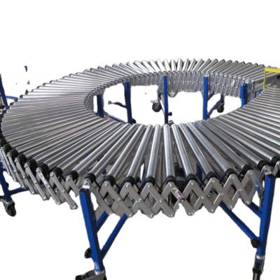 China Heat Resistant Flexible Portable Adjustable Height Conveyor Power Roller Expandable Roller Conveyor for sale